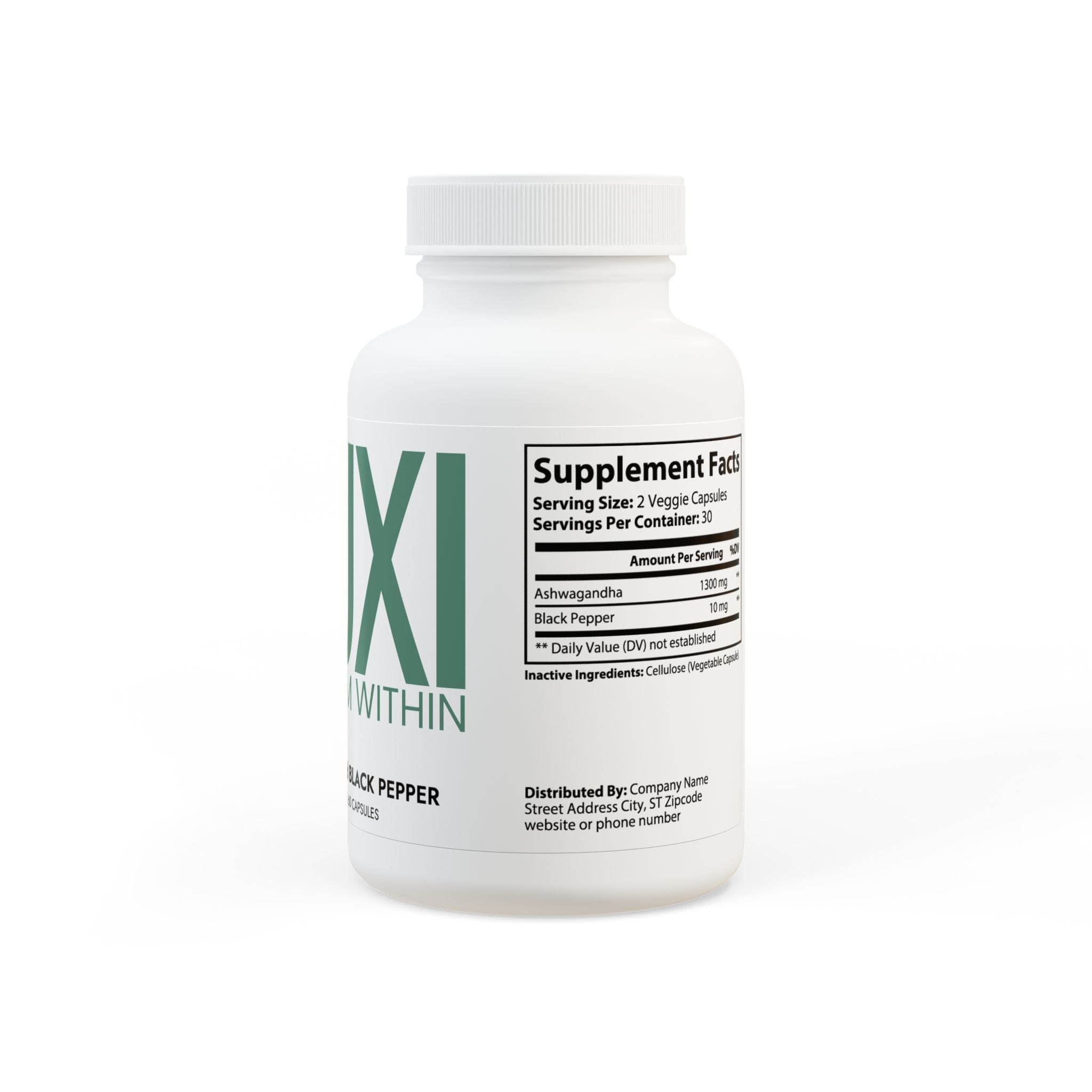 Ashwagandha and Black Pepper Supplement (60 capsules)