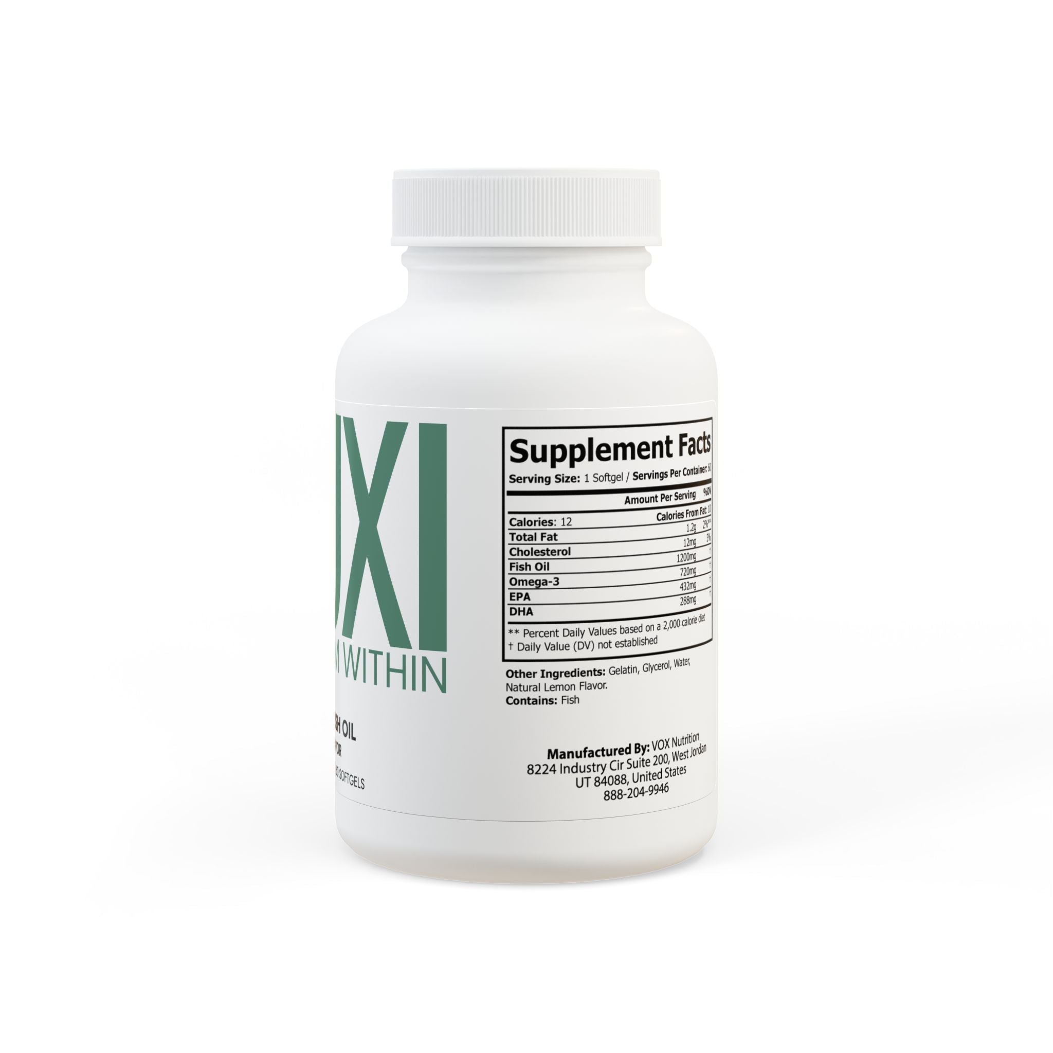 Omega 3 Fish Oil Supplement (60 Softgels)