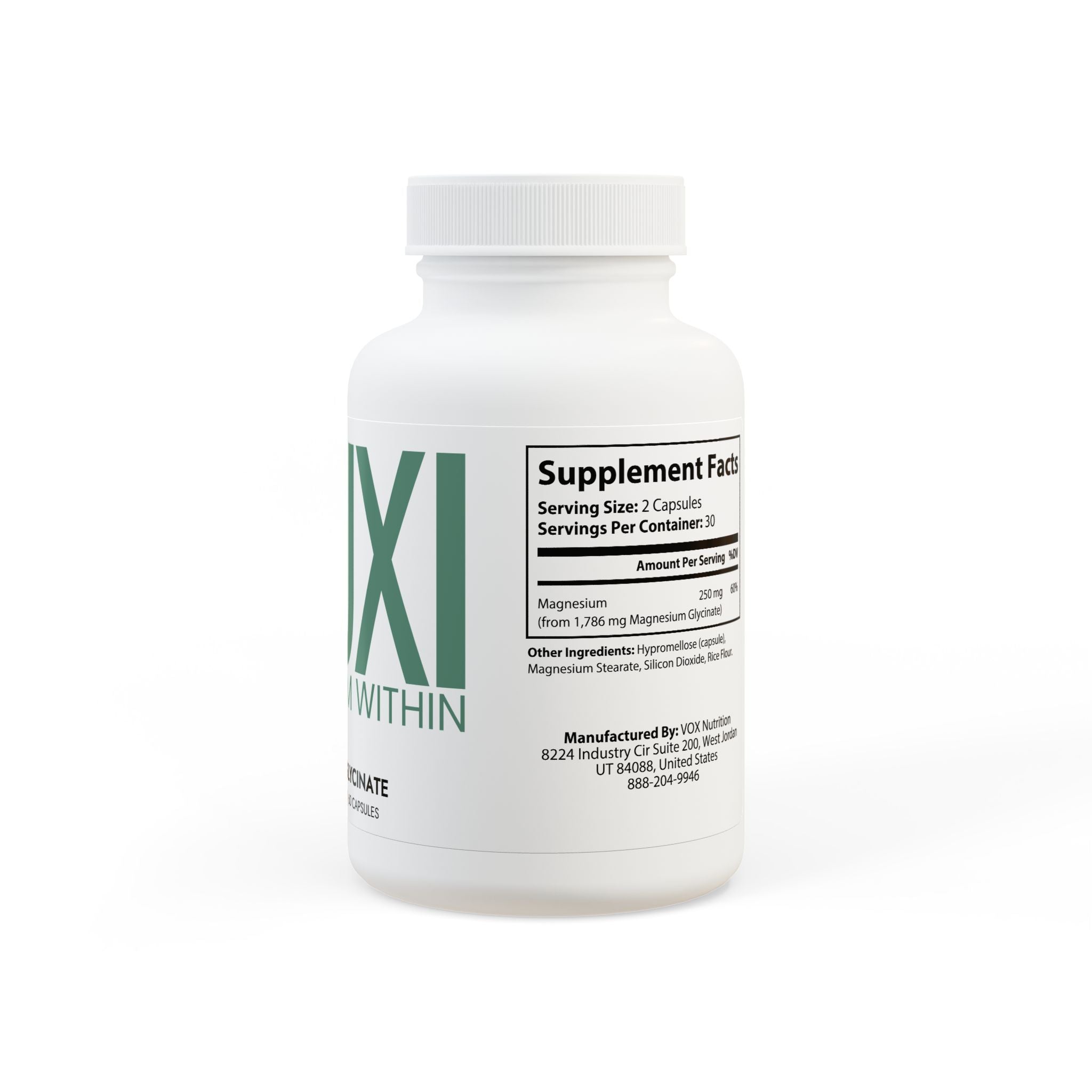 Magnesium Glycinate Supplement (60 Capsules)